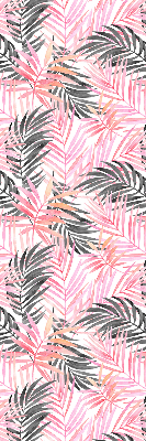 Fabric roller blind for window Pink and black leaves