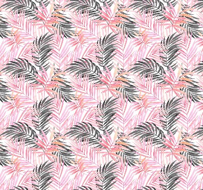 Fabric roller blind for window Pink and black leaves