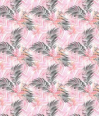 Fabric roller blind for window Pink and black leaves