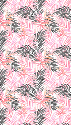 Fabric roller blind for window Pink and black leaves