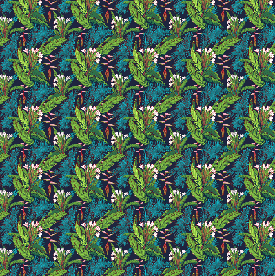 Blackout roller blind Exotic plants