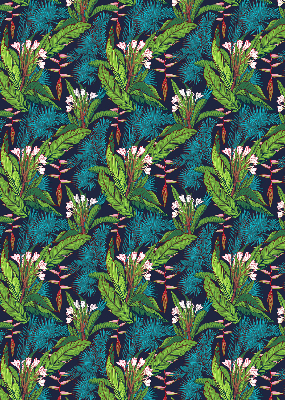 Blackout roller blind Exotic plants