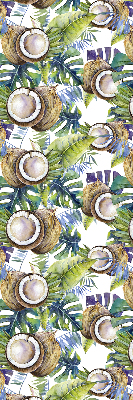 Blackout roller blind for window Coconuts and their leaves
