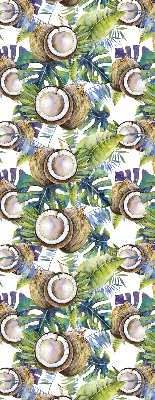 Blackout roller blind for window Coconuts and their leaves