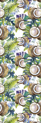 Blackout roller blind for window Coconuts and their leaves