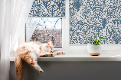 Blackout roller blind Blue pattern