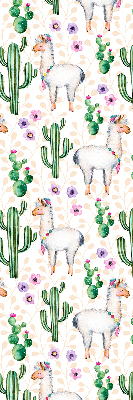 Blackout roller blind for window Llamas and cacti