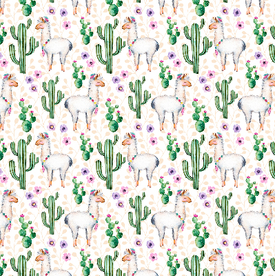 Blackout roller blind for window Llamas and cacti