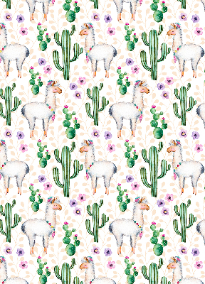 Blackout roller blind for window Llamas and cacti