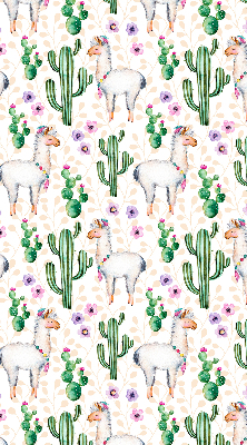 Blackout roller blind for window Llamas and cacti