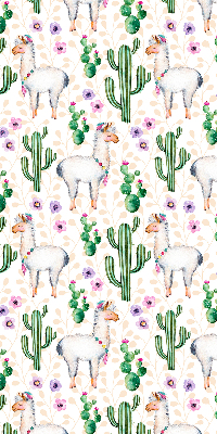 Blackout roller blind for window Llamas and cacti
