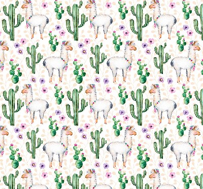 Blackout roller blind for window Llamas and cacti