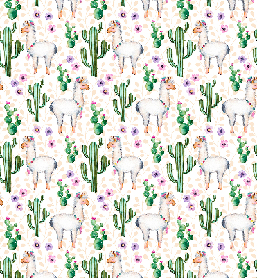 Blackout roller blind for window Llamas and cacti