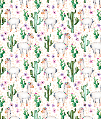 Blackout roller blind for window Llamas and cacti