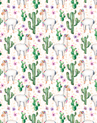 Blackout roller blind for window Llamas and cacti