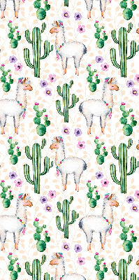 Blackout roller blind for window Llamas and cacti
