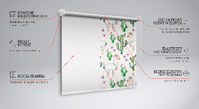 Blackout roller blind for window Llamas and cacti