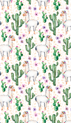Blackout roller blind for window Llamas and cacti