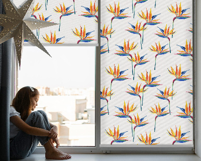 Fabric roller blind for window Colorful leaves