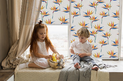 Fabric roller blind for window Colorful leaves