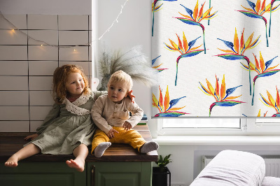 Fabric roller blind for window Colorful leaves