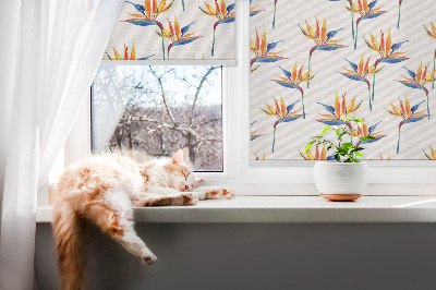 Fabric roller blind for window Colorful leaves