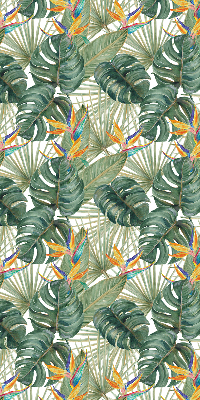 Blackout roller blind for window Tropical plants