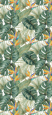 Blackout roller blind for window Tropical plants
