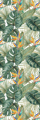 Blackout roller blind for window Tropical plants
