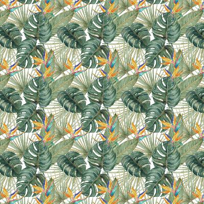 Blackout roller blind for window Tropical plants