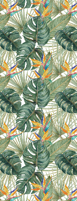 Blackout roller blind for window Tropical plants