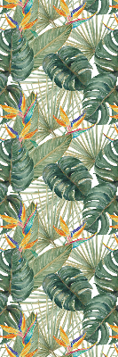 Blackout roller blind for window Tropical plants