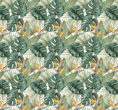 Blackout roller blind for window Tropical plants