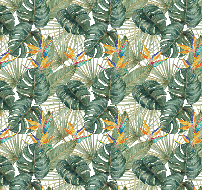 Blackout roller blind for window Tropical plants