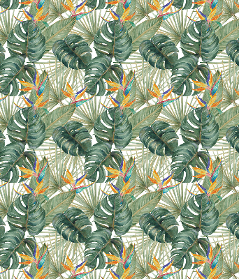 Blackout roller blind for window Tropical plants