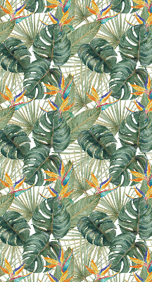 Blackout roller blind for window Tropical plants
