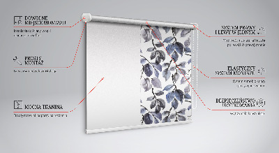 Blackout roller blind Dark leaves