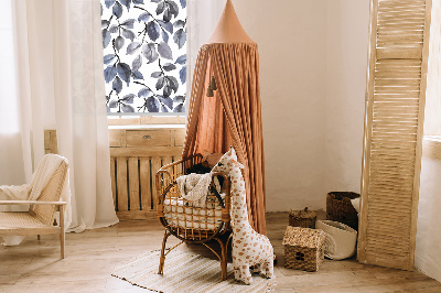 Blackout roller blind Dark leaves