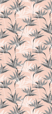 Blackout roller blind for window Gray flowers
