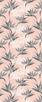 Blackout roller blind for window Gray flowers