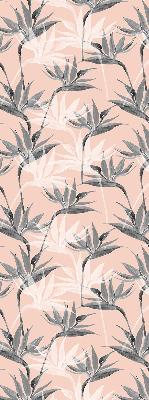 Blackout roller blind for window Gray flowers