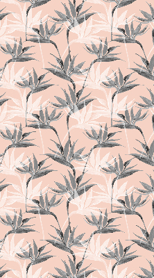 Blackout roller blind for window Gray flowers