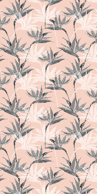 Blackout roller blind for window Gray flowers