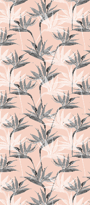 Blackout roller blind for window Gray flowers