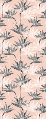 Blackout roller blind for window Gray flowers