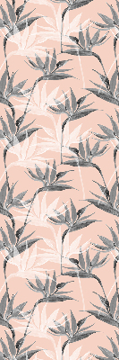 Blackout roller blind for window Gray flowers