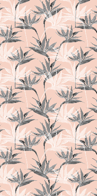 Blackout roller blind for window Gray flowers