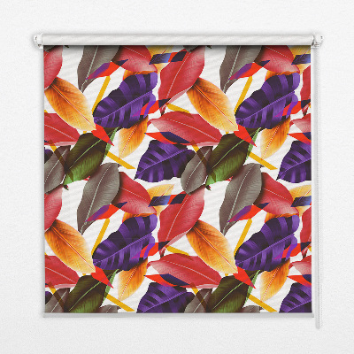 Fabric roller blind for window Colorful leaves