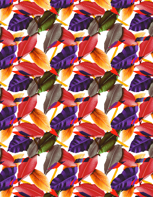 Fabric roller blind for window Colorful leaves