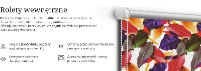 Fabric roller blind for window Colorful leaves